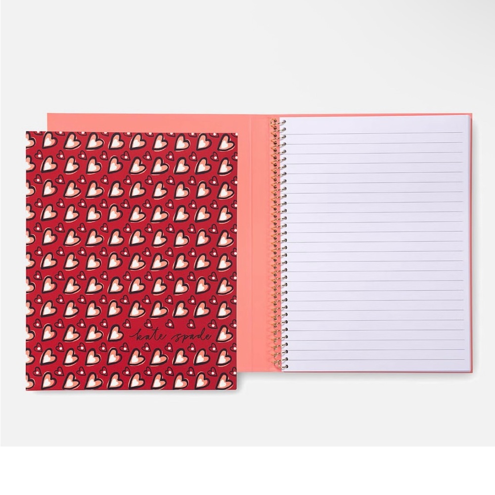 ❤️Kate Spade All About Hearts Red Spiral Notebook - NEW
